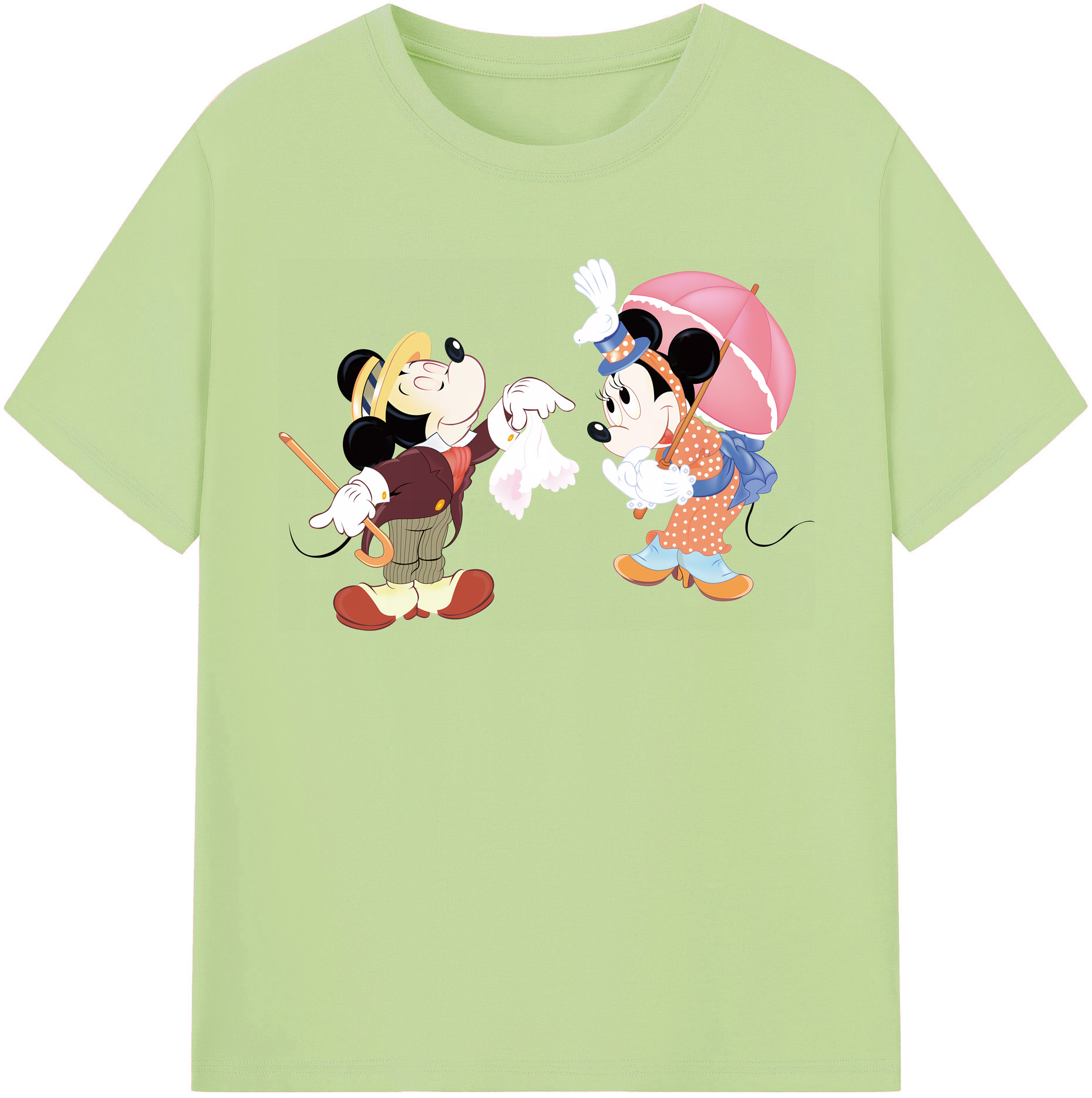 （画像用） ミッキーマウス Mickey Mouse 綿100％半袖Tシャツ（フロントプリント）